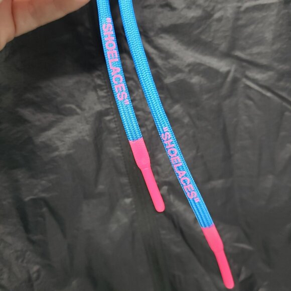 Nike x Off-White Black Windbreaker Jacket Blue Pink Shoelace Strings Womens M - Picture 12 of 14